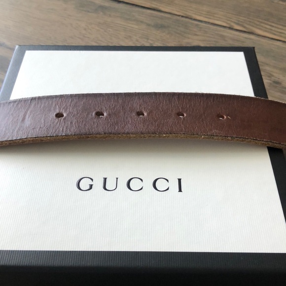 Gucci GG Marmont Wide Belt Size 85 Brown Leather (tan) - Picture 9 of 15